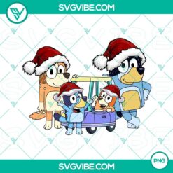 Bluey family Christmas PNG download with festive design. Ideal for holiday projects and crafts.