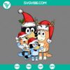 Bluey family Christmas SVG download with Santa hat, perfect for Merry Christmas crafts. PNG, EPS, DXF files included.