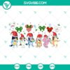 Bluey Friends Christmas SVG bundle for Cricut - PNG, DXF, EPS files of fun holiday designs featuring Bluey characters.