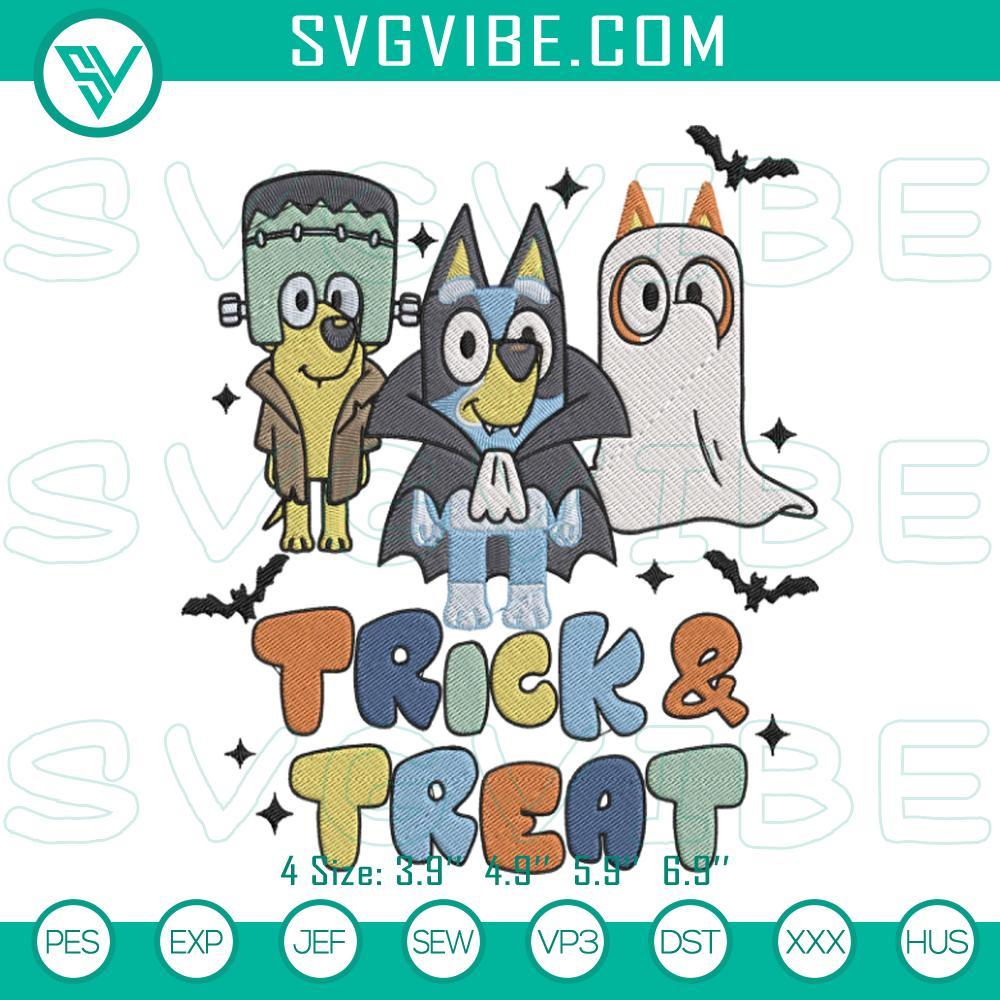bluey-friends-trick-and-treat-embroidery-design-bluey-halloween-embroidery-file-mockup.jpg Bluey Friends Trick And Treat Halloween embroidery design file with cute characters in costumes, perfect for Halloween crafts.