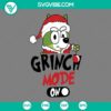 Bluey Grinch Mode On and Christmas SVG files with playful holiday designs for crafting projects.