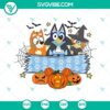 Bluey Halloween custom name SVG image with PNG, DXF, EPS files for personalizing spooky designs for Halloween crafts.