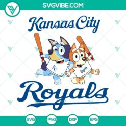 Bluey Kansas City Royals baseball logo SVG file featuring team colors and emblem in PNG, DXF, EPS formats for sports fans.
