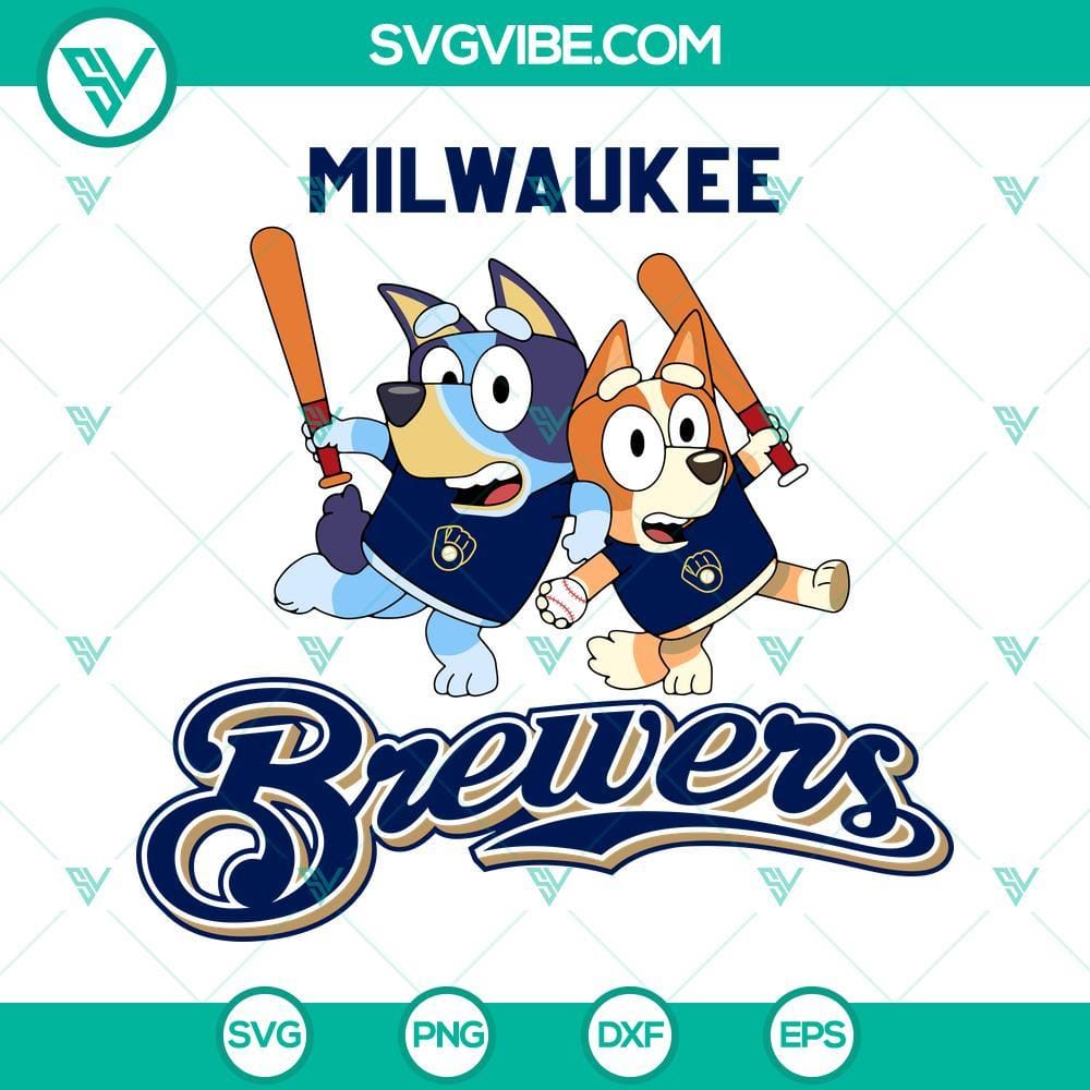 Bluey Milwaukee Brewers Baseball SVG PNG DXF EPS Bluey Milwaukee Brewers baseball SVG design in PNG, DXF, EPS formats. Perfect for fan merchandise and crafts.