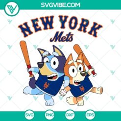 Bluey New York Mets baseball SVG design for download in PNG, DXF, and EPS formats. Great for crafting projects.