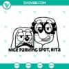 Bluey Nice Parking Spot Rita SVG Files with grannies theme, suitable for digital crafting projects.