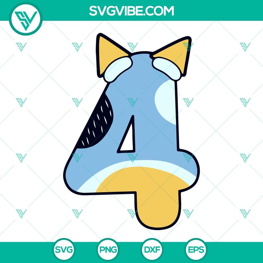 Bluey Number SVG Bundle, Bluey Birthday Party SVG PNG DXF EPS Files Bluey Number SVG Files Bundle, Bluey Birthday Party SVG Files PNG DXF EPS 3