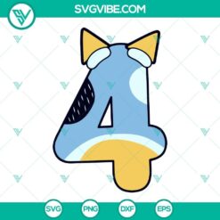 Bluey Number SVG Download Bundle, Bluey Birthday Party SVG File PNG DXF EPS 6