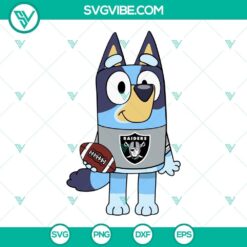Bluey Oakland Raiders SVG design for digital download in PNG DXF EPS formats, perfect for Cricut cutting machines.