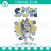 Bluey Heeler family-themed machine embroidery design file with son character, perfect for Bluey fans.