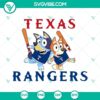 Bluey Texas Rangers baseball design in SVG, PNG, DXF, and EPS formats - perfect for crafting and apparel.