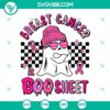 Boo ghost breast cancer awareness SVG files bundle with breast cancer is text on black background.=msg focusing on breast cancer awareness.