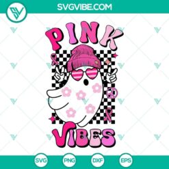 Boo Ghost Breast Cancer Awareness SVG Files Bundle, Breast Cancer Is 5