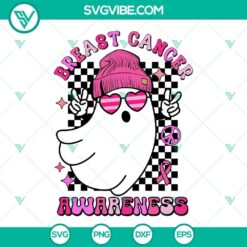 Boo Ghost Breast Cancer Awareness SVG Files Bundle, Breast Cancer Is 6