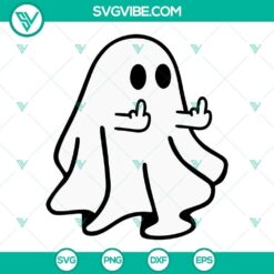 Boo ghost middle finger SVG images for Halloween, featuring a funny and cute ghost design. Perfect for digital crafting projects.