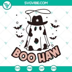 Spooky Boo Haw Cowboy Ghost SVG with Western Halloween theme, Wild West Ghost SVG Images. Perfect for Halloween projects.