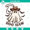 Boo Haw Western Ghost Halloween SVG files with vintage ghost design for Halloween decor.