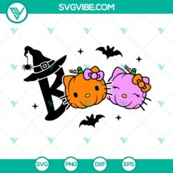 Boo Hello Kitty Halloween SVG featuring Pumpkin Hello Kitty design, kawaii style.