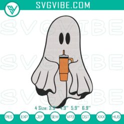 Boo Jee cute Halloween ghost embroidery design digital file, perfect for Halloween crafts and decorations.