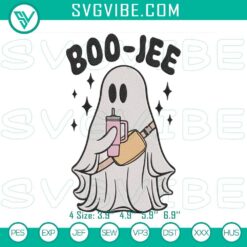 Boo Jee Ghost Halloween Embroidery Designs - Trendy spooky instant download for Halloween crafts and projects.