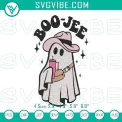 Boo Jee Halloween embroidery designs featuring trendy ghost pattern in multi-format.