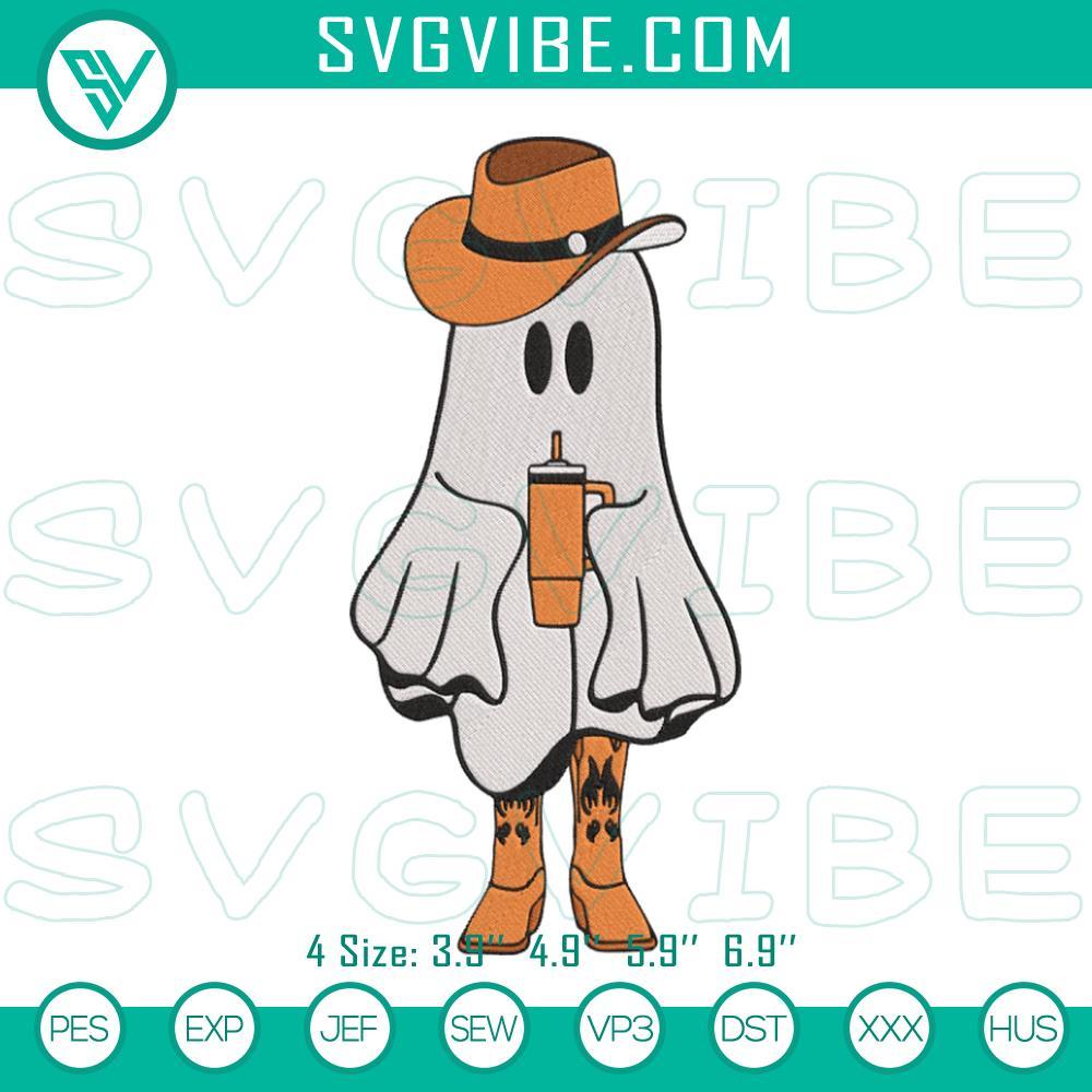 Boo Jee Western Ghost Embroidery Designs Cowgirl Halloween ghost embroidery designs with western flair, instant download for spooky DIY projects.