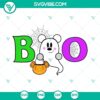 Spooky Mickey Mouse ghost Halloween SVG files for crafting, featuring "Boo" text in a festive design. Perfect for Halloween themed projects.