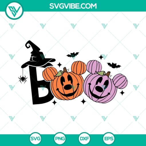 Boo Pumpkin Mouse Ears SVG Download featuring Halloween, Pumpkin SVG Files perfect for crafts, digital design projects.