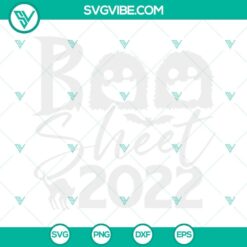 Halloween-themed Boo Sheet 2022 SVG files for shirts and decorations, featuring spooky designs and text "Boo".