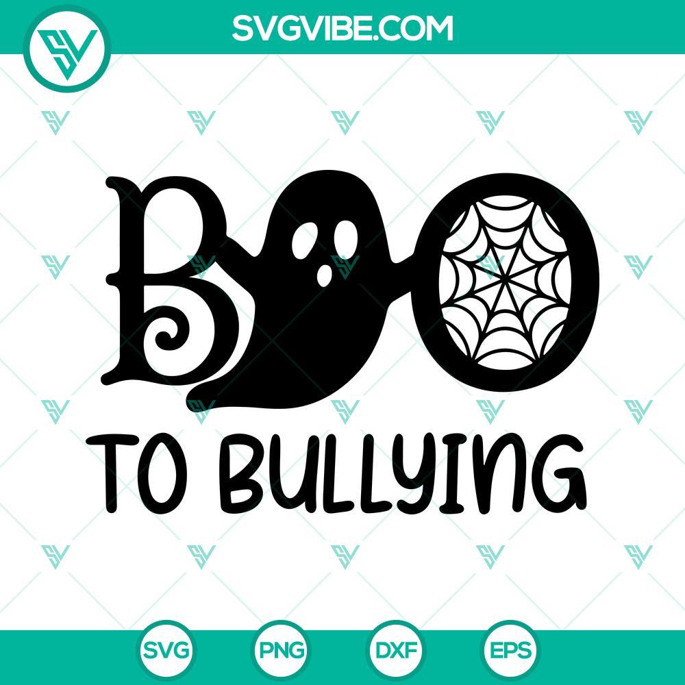 Boo To Bullying SVG, Anti Bullying SVG, Boo SVG, Unity Day SVG Boo To Bullying SVG, Anti Bullying Design for Unity Day, Stop Bullying SVG File, Boo Ghost Image, Spooky Halloween Illustration.