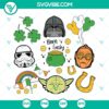Lucky Star Wars SVG with 4 Leaf Clover & Pot of Gold, St. Patrick's Day themed digital files for download.