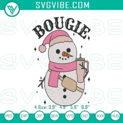 Bougie snowman Christmas embroidery file, perfect winter holiday design for crafts.
