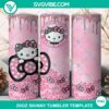 Hello Kitty glitter tumbler wrap design in a PNG file, adorable bow accents, 20oz size, ideal for digital printing or crafting.