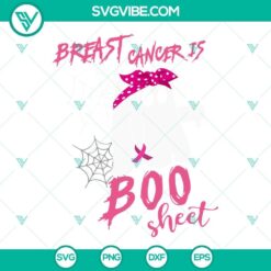 Boo Halloween breast cancer SVG with spooky sheet design, ideal for download.