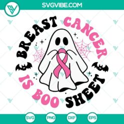Breast Cancer Is Boo Sheet SVG Download, Halloween Breast Cancer SVG Images,
