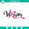 Breast Cancer survivor pink ribbon SVG design for download, featuring warrior theme. Bold, empowering symbol for Breast Cancer awareness.