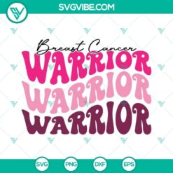 Breast Cancer Warrior cut files with SVG, PNG, DXF, and EPS formats for crafters and supporters.