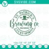 St. Patrick’s Day embroidery design file for a Brewing Co celebration theme with beer and luck motifs. Perfect for festive projects.