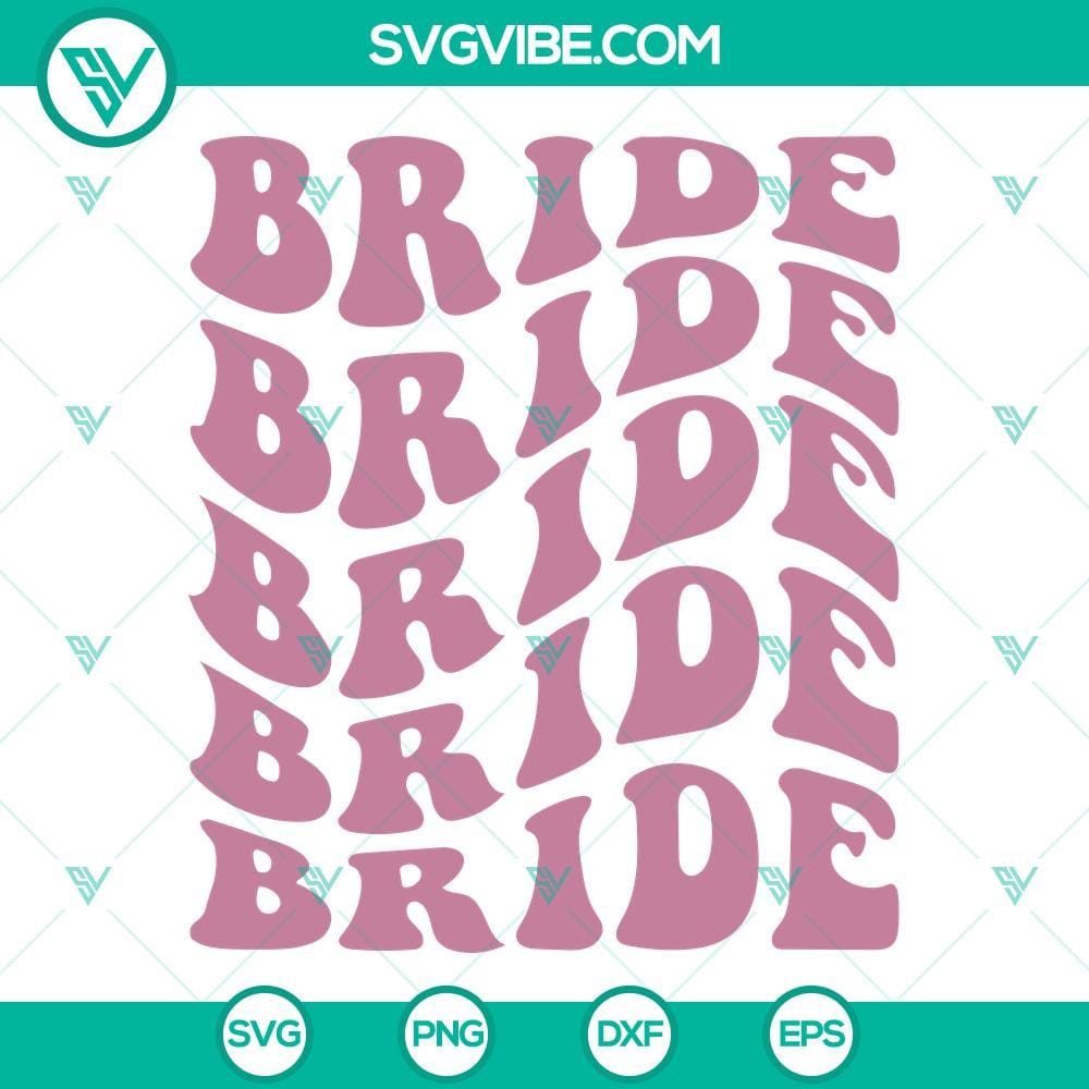 Bride SVG, Wavy Stacked SVG, Wedding SVG PNG DXF EPS Instant Download Bride SVG images with wavy stacked design for weddings - PNG, DXF, EPS instant download.