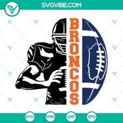 Broncos half player SVG download featuring Broncos team design and football. Great for sports fans and DIY crafts.