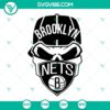Brooklyn Nets Skull SVG with Basketball Logo - Downloadable PNG Image for Basketball Fans.