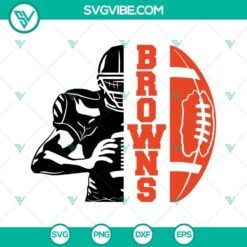 Brown football half player SVG design, Browns team SVG files featuring a half football. Ideal for sports-themed crafts and projects.