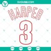 Bryce Harper Philadelphia Phillies baseball SVG image with PNG and DXF formats for digital use. Great for sports fans and design projects.