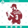 Bryce Harper SVG and Philadelphia Phillies Baseball SVG Files for crafting projects.