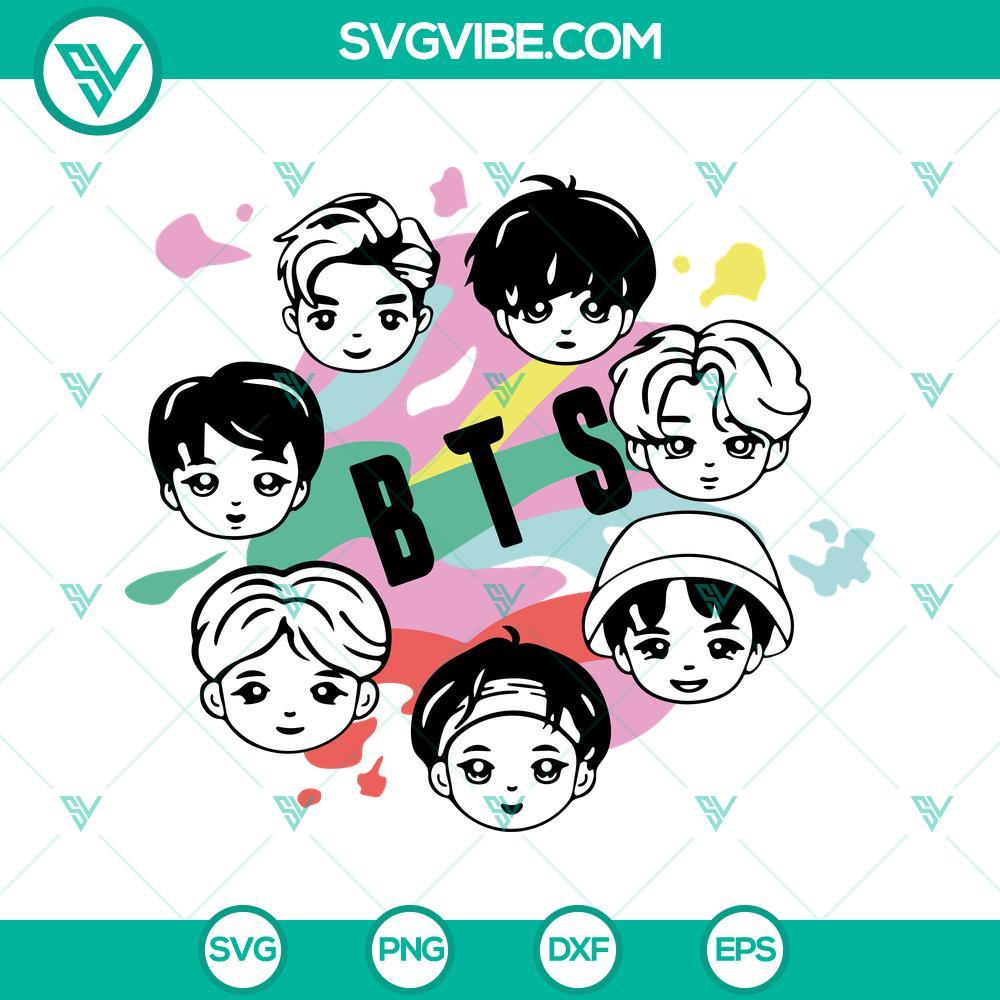 BTS Chibi SVG, Kpop Star SVG PNG DXF EPS Files For Cricut BTS Chibi Kpop star SVG image with files for Cricut - PNG, DXF, EPS. Ideal for craft projects and Kpop fans.