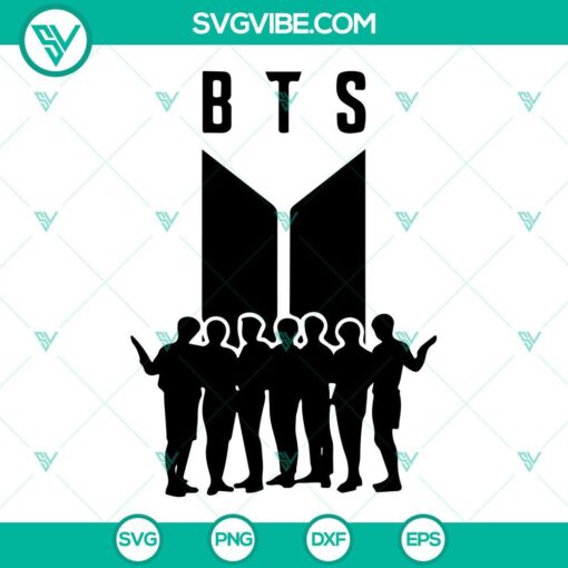 BTS, Kpop Star SVG images featuring Music Of Korea design in PNG, DXF, EPS and Silhouette format for crafting projects.