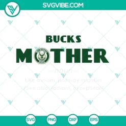Bucks Mom SVG file, featuring the Milwaukee Bucks logo - perfect for sports fans and moms alike. Great for crafting projects.