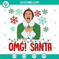 Buddy the Elf OMG Santa I Know Him SVG file, perfect for Christmas movie lovers. Funny holiday quotes SVG download.