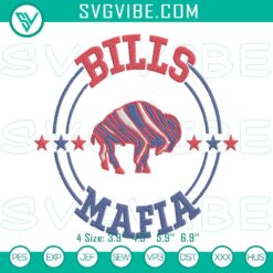 Buffalo Bills Mafia football embroidery design file, high-quality and stylish stitching pattern for sports fans.