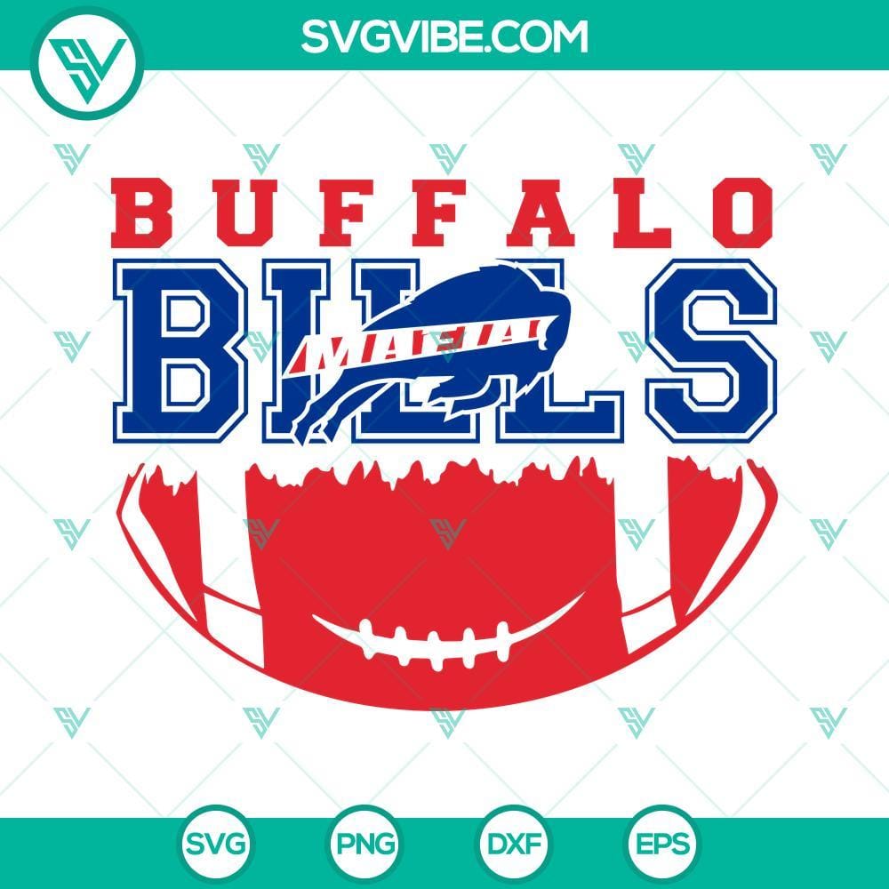 Buffalo Bills Mafia SVG, Bills Football SVG PNG DXF EPS Cut Files Buffalo Bills Mafia SVG files with football-themed designs for cutting machines, including PNG, DXF, and EPS formats.